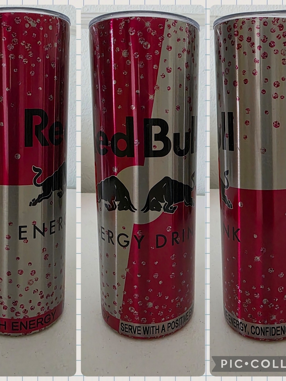 Red Energy Drink Can - Branded Silver & Red Design